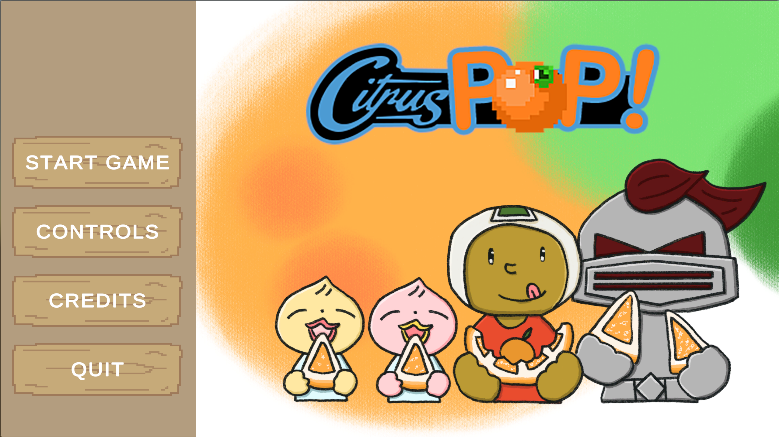 Screenshot of main menu of the game